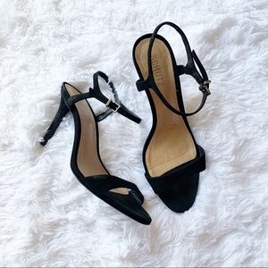 Schutz Black Strappy Buckle Heels